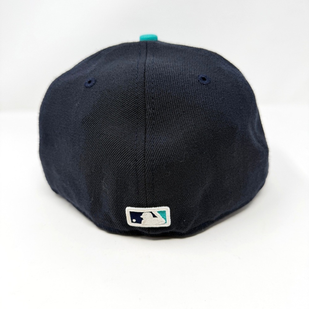 New Era 59FIFTY Seattle Mariners Fitted Hat Navy Teal Size 7 3/8 - Picture 3 of 7